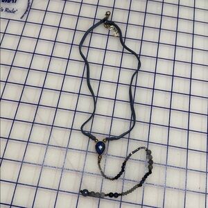 Long RS Paris necklace drop stone leather